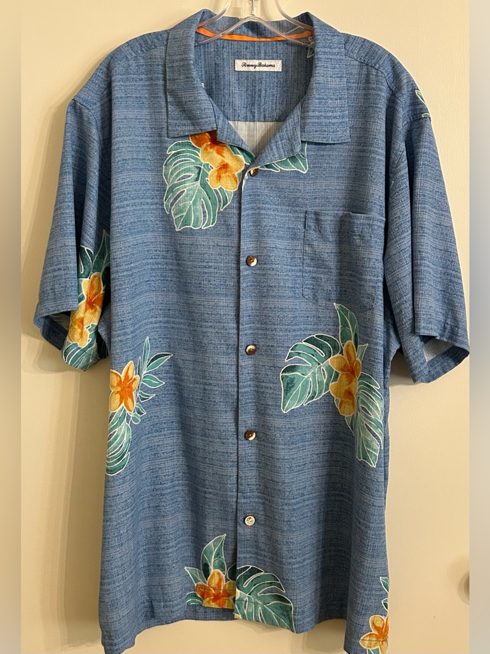 Tommy Bahama Blooms Adrift Silk-Blend Camp Shirt in Turkish Sea Blue